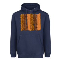 Navy Western Wood Glitter Vintage Pattern Heavyweight Hoodie - Bettercallsaul