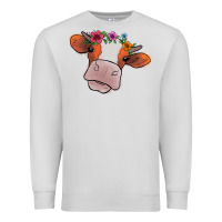 Dove Grey cow with flowers Premium Sweatshirt - Bettercallsaul