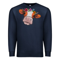 Navy cow with flowers Premium Sweatshirt - Bettercallsaul