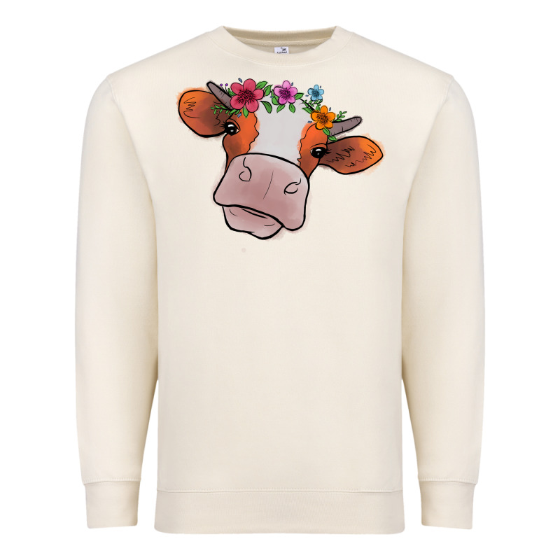 Cow With Flowers Premium Sweatshirt by Bettercallsaul | Teevron