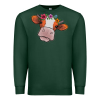 Sports Green cow with flowers Premium Sweatshirt - Bettercallsaul