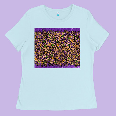 Mardi Gras Leopard Ladies Tee Designed By Ranaportraitstore