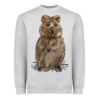 Heather Grey Quokka Heavyweight Sweatshirt - LillyAllenDesigns