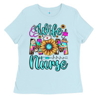 Baby Blue wife mom nurse Ladies Tee - JahusDesignShop
