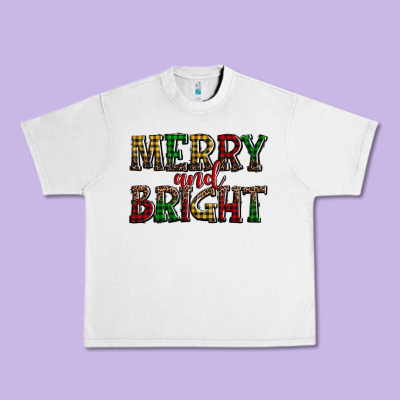 Merry And Bright Urban Heavy Tee Designed By Adodesignshop