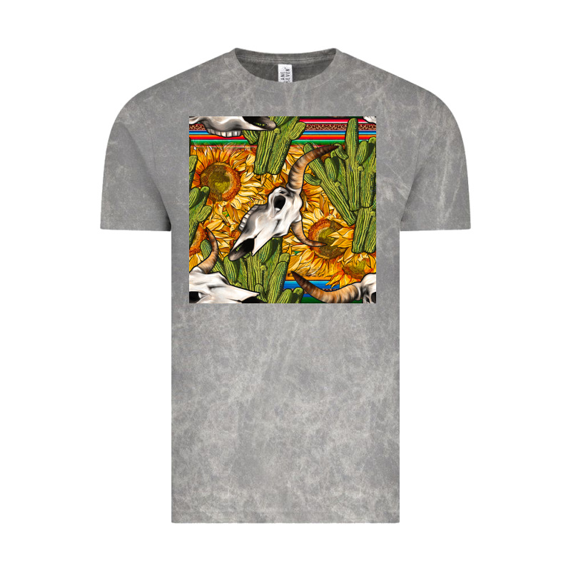 Western Bull Skull Seamless Pattern Vintage Tee by BundleAndBundleShop | Teevron