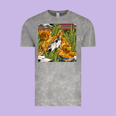 Western Bull Skull Seamless Pattern Vintage Tee Designed By Bundleandbundleshop