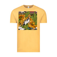 Vintage Mustard western bull skull seamless pattern Vintage Tee - BundleAndBundleShop