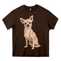 Chocolate Brown chihuahua Heavy Core Tee - RanaPortraitStore