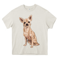 Cream chihuahua Heavy Core Tee - RanaPortraitStore