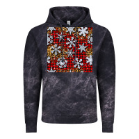 Cloud Black christmas snow crystals with plaid seamless pattern Vintage Hoodie - BundleAndBundleShop