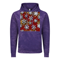 Cloud Purple christmas snow crystals with plaid seamless pattern Vintage Hoodie - BundleAndBundleShop