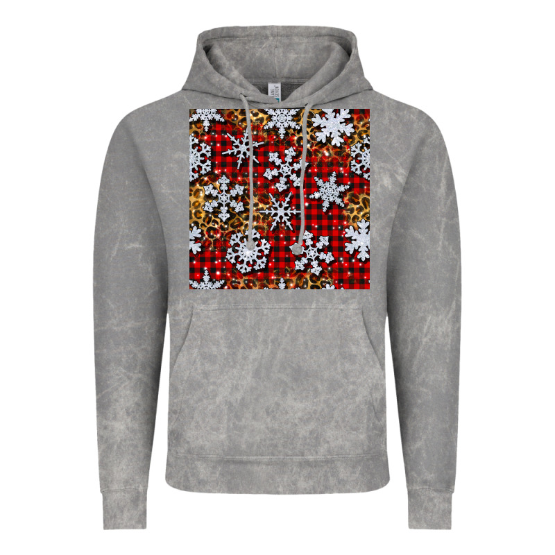 Christmas Snow Crystals With Plaid Seamless Pattern Vintage Hoodie by BundleAndBundleShop | Teevron