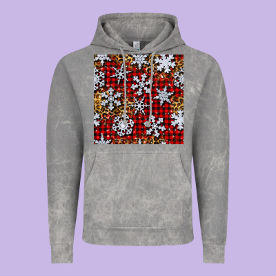 Christmas Snow Crystals With Plaid Seamless Pattern Vintage Hoodie Designed By Bundleandbundleshop