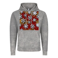 Cloud Rock christmas snow crystals with plaid seamless pattern Vintage Hoodie - BundleAndBundleShop