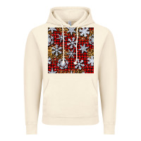 Vintage Artic christmas snow crystals with plaid seamless pattern Vintage Hoodie - BundleAndBundleShop