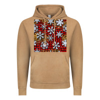 Vintage Camel christmas snow crystals with plaid seamless pattern Vintage Hoodie - BundleAndBundleShop