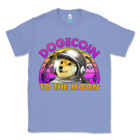 Colony Blue doge coin to the moon 80's retro sunset Classic Tee - Jasminsmagicworld