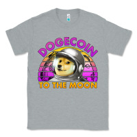 Heather Grey doge coin to the moon 80's retro sunset Classic Tee - Jasminsmagicworld