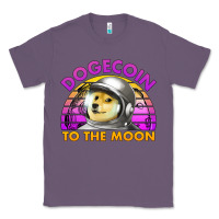 Lavender doge coin to the moon 80's retro sunset Classic Tee - Jasminsmagicworld