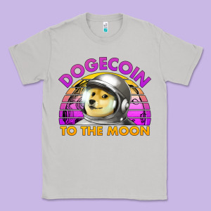 Doge Coin To The Moon 80's Retro Sunset Classic Tee Designed By Jasminsmagicworld