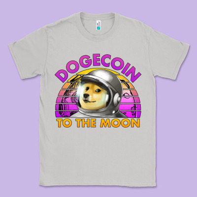 Doge Coin To The Moon 80's Retro Sunset Classic Tee Designed By Jasminsmagicworld