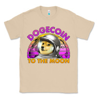 Mushroom doge coin to the moon 80's retro sunset Classic Tee - Jasminsmagicworld