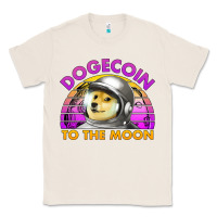 Natural doge coin to the moon 80's retro sunset Classic Tee - Jasminsmagicworld