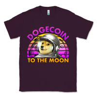 Plum doge coin to the moon 80's retro sunset Classic Tee - Jasminsmagicworld