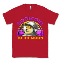 Red doge coin to the moon 80's retro sunset Classic Tee - Jasminsmagicworld