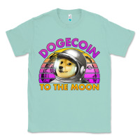 Seafoam doge coin to the moon 80's retro sunset Classic Tee - Jasminsmagicworld