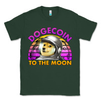 Sports Green doge coin to the moon 80's retro sunset Classic Tee - Jasminsmagicworld