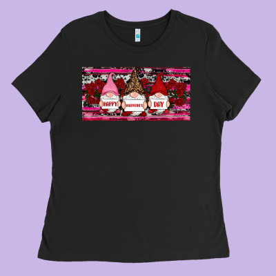 Happy Valentines Day Gnomes Rose Ladies Tee Designed By Ranaportraitstore