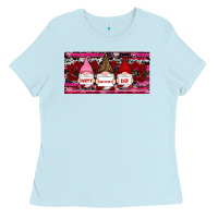 Baby Blue Happy valentines day gnomes rose Ladies Tee - RanaPortraitStore