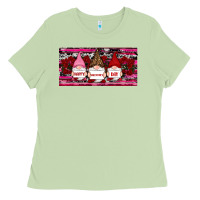 Matcha Happy valentines day gnomes rose Ladies Tee - RanaPortraitStore