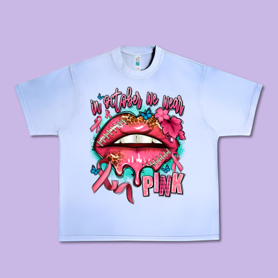 In October We Wear Pink  Lips Urban Heavy Tee Designed By Adodesignshop