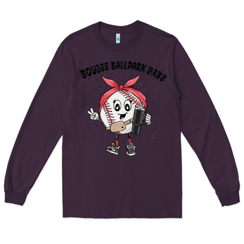 Boujee Ballpark Babe Long Sleeve Tee by MaliasSmallBusiness | Teevron