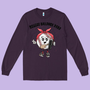 Boujee Ballpark Babe Long Sleeve Tee Designed By Maliassmallbusiness