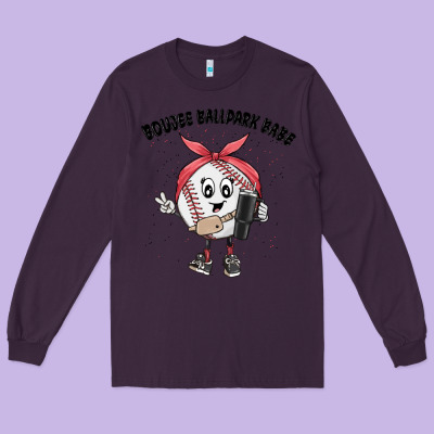 Boujee Ballpark Babe Long Sleeve Tee Designed By Maliassmallbusiness