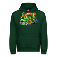 Forest Green St. Patrick's Day truck with gnomies Urban Hoodie - CowGirlArtShop