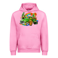 Fuchsia Pink St. Patrick's Day truck with gnomies Urban Hoodie - CowGirlArtShop