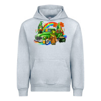 Heather Grey St. Patrick's Day truck with gnomies Urban Hoodie - CowGirlArtShop