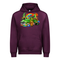 Mauve Wine St. Patrick's Day truck with gnomies Urban Hoodie - CowGirlArtShop