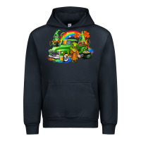 Navy St. Patrick's Day truck with gnomies Urban Hoodie - CowGirlArtShop