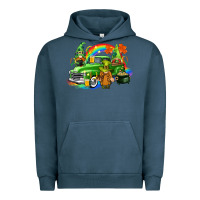 Pigment Midnight Navy St. Patrick's Day truck with gnomies Urban Hoodie - CowGirlArtShop