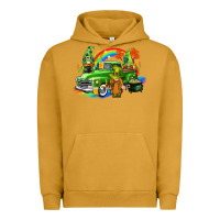 Pigment Peanut Butter St. Patrick's Day truck with gnomies Urban Hoodie - CowGirlArtShop