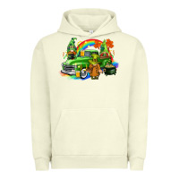Pigment Pistachio St. Patrick's Day truck with gnomies Urban Hoodie - CowGirlArtShop