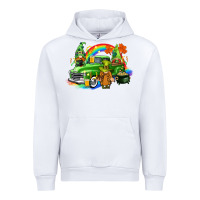 White St. Patrick's Day truck with gnomies Urban Hoodie - CowGirlArtShop