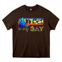 Chocolate Brown it's ok to say gay Heavy Core Tee - Zillion Design Studio