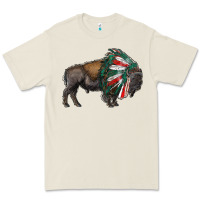 Bone mexican bison with indian headdress Premium Tee - RanaPortraitStore